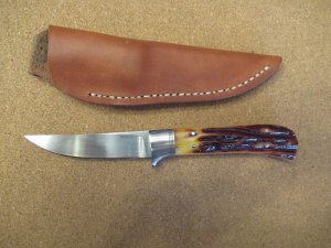 Claude Montjoy  Stag Handle Fixed Blade Skinner 