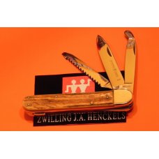 Vintage J A Henckels "Friodur" 3 Blade Push Lever Lock Large Hunter NICE! Stag Handles -MDL# 2107 Vintage J A Henckels "Friodur" 3 Blade Push Lever Lock Large Hunter NICE! Stag Handles -MDL# 2107