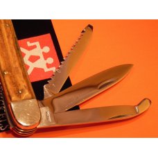 Vintage J A Henckels "Friodur" 3 Blade Push Lever Lock Large Hunter NICE! Stag Handles -MDL# 2107 Vintage J A Henckels "Friodur" 3 Blade Push Lever Lock Large Hunter NICE! Stag Handles -MDL# 2107