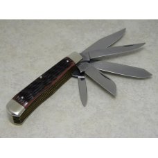 Bulldog Brand Solingen Germany Bone 20 Year Anniversary 5 Blade Trapper Knife in Box c.1998 Bulldog Brand Solingen Germany Bone 20 Year Anniversary 5 Blade Trapper Knife in Box c.1998