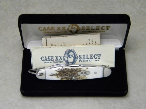 Case XX Select USA 54090R SS Genuine Stag Camp Scout Utility Knife in Box c.2007 Case XX Select USA 54090R SS Genuine Stag Camp Scout Utility Knife in Box c.2007