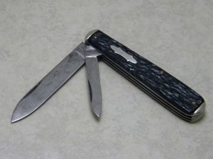 Remington 1 Line Script Jigged Black Jack Knife c.1930's - Spear Master Blade