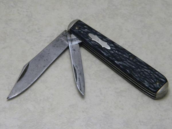 Remington 1 Line Script Jigged Black Jack Knife c.1930's - Clip Master Blade Remington 1 Line Script Jigged Black Jack Knife c.1930's - Clip Master Blade