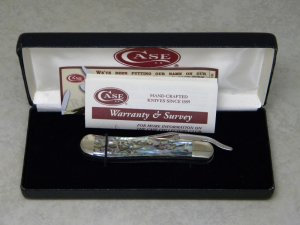 Case XX USA Genuine Abalone Pearl 81953L SS Script Shield Russlock Knife in Box c.2002