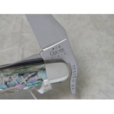 Case XX USA Genuine Abalone Pearl 81953L SS Script Shield Russlock Knife in Box c.2002 Case XX USA Genuine Abalone Pearl 81953L SS Script Shield Russlock Knife in Box c.2002