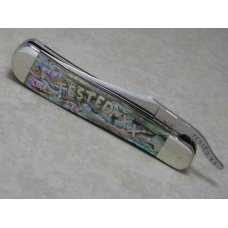 Case XX USA Genuine Abalone Pearl 81953L SS Script Shield Russlock Knife in Box c.2002 Case XX USA Genuine Abalone Pearl 81953L SS Script Shield Russlock Knife in Box c.2002