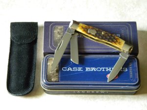 Case Bros. Cutlery Co. USA Antique Bone 63032 SS Stockman Knife in Box c.2006