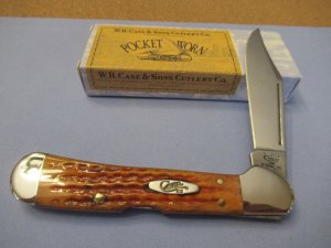 2015 Case XX Harvest Orange  Bone Handle Copperlock  61549L SS