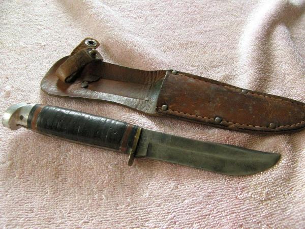 Old Boy Scout Fixed Blade nife and sheath