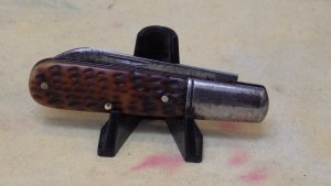 Shapleigh Hardware Co. Diamond Edge Barlow Single Blade Pocket Worn Bone Handles