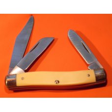 Vint Schrade Scrimshaw Limited Edition 3 Blade Stockman (505SC) w Massey-Harris Tractor & Farm Scene Vint Schrade Scrimshaw Limited Edition 3 Blade Stockman (505SC) w Massey-Harris Tractor & Farm Scene