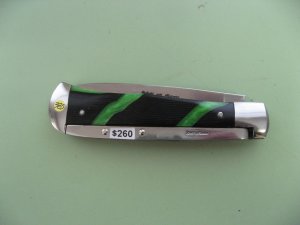 SCHATT & MORGAN #3 EXPRESS AUTO GREEN VEIN MICARTA DROP POINT 