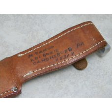 Queen Steel #77 Imitation Winterbottom Bone Hunting Fixed Blade Sheath Knife - Etched - 1960's Queen Steel #77 Imitation Winterbottom Bone Hunting Fixed Blade Sheath Knife - Etched - 1960's