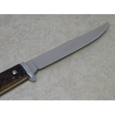 Queen Cut. Co. Titusville PA #85 Bone "Bird and Trout" Fixed Blade Sheath Knife - 1 of 25