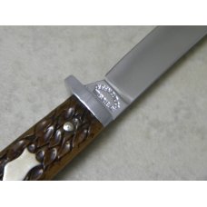 Queen Cut. Co. Titusville PA #85 Bone "Bird and Trout" Fixed Blade Sheath Knife - 1 of 25