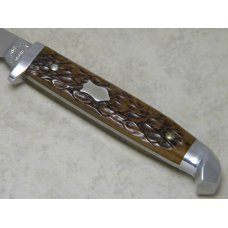 Queen Cut. Co. Titusville PA #85 Bone "Bird and Trout" Fixed Blade Sheath Knife - 1 of 25