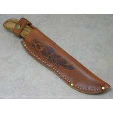 Queen Cut. Co. Titusville PA #4180 Oak Drop Point Hunter Fixed Blade Sheath Knife in Box