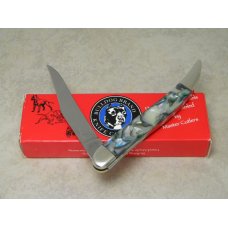 Bulldog Brand Solingen Germany Abalone Texas Toothpick Knife with Peacock Etch in Box 1 of 100 Bulldog Brand Solingen Germany Abalone Texas Toothpick Knife with Peacock Etch in Box 1 of 100