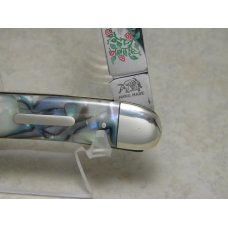 Bulldog Brand Solingen Germany Abalone Texas Toothpick Knife with Peacock Etch in Box 1 of 100 Bulldog Brand Solingen Germany Abalone Texas Toothpick Knife with Peacock Etch in Box 1 of 100