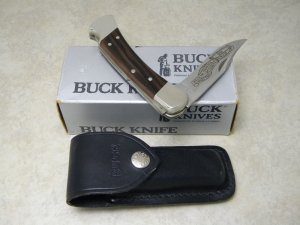 Buck 110 USA Wood 25th Anniversary 1963-1988 Folding Hunter Lockback Knife in Box