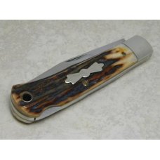 Queen Cutlery Inc. Collectors 2004 Stag Mountain Man Lockback Knife in Box - 1 of 50 Queen Cutlery Inc. Collectors 2004 Stag Mountain Man Lockback Knife in Box - 1 of 50