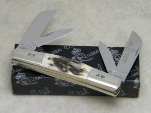 Queen Cutlery Inc. Collectors 2003 Stag #32 Large Congress Knife in Box - 1 of 50