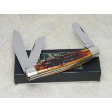 Queen Cutlery Co. #49 Honey Amber Stag Bone Stockman Knife in Box Queen Cutlery Co. #49 Honey Amber Stag Bone Stockman Knife in Box
