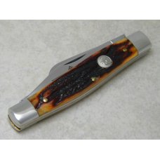 Queen Cutlery Co. #49 Honey Amber Stag Bone Stockman Knife in Box Queen Cutlery Co. #49 Honey Amber Stag Bone Stockman Knife in Box