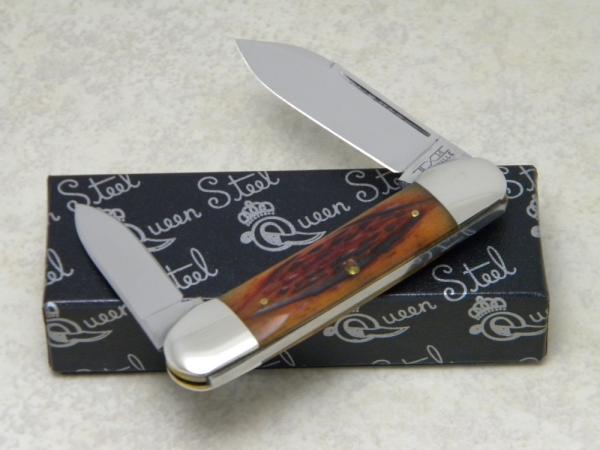 Schatt & Morgan Titusville PA (Queen) Jigged Bone Canoe Knife in Box Schatt & Morgan Titusville PA (Queen) Jigged Bone Canoe Knife in Box