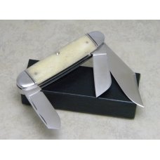 Queen Dan Burke Carved Bone "The Real Cattle Knife" Cattle King Stockman Knife in Box Queen Dan Burke Carved Bone "The Real Cattle Knife" Cattle King Stockman Knife in Box