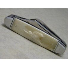 Queen Dan Burke Carved Bone "The Real Cattle Knife" Cattle King Stockman Knife in Box Queen Dan Burke Carved Bone "The Real Cattle Knife" Cattle King Stockman Knife in Box