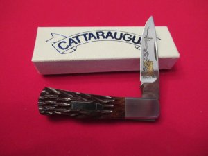 Cattaraugus Bone Handle Lock-back Pattern CM-11E A.G. Russell