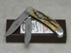Schatt & Morgan Cutlery Co. Titusville PA Bone Series #5-V 042160 Sowbelly Knife in Box c.2011