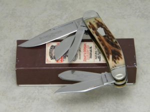 Schatt & Morgan Cutlery Co. Titusville PA Bone Series XX 045160 5 Blade Sowbelly Knife in Box c.2010
