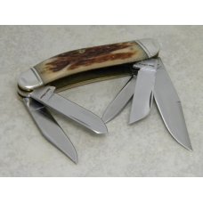 Schatt & Morgan Cutlery Co. Titusville PA Bone Series XX 045160 5 Blade Sowbelly Knife in Box c.2010 Schatt & Morgan Cutlery Co. Titusville PA Bone Series XX 045160 5 Blade Sowbelly Knife in Box c.2010