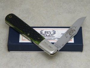 Queen City Green Bone "85th Anniversary Queen Cutlery Co. 1922-2007" Daddy Barlow Knife w/ stanhope 
