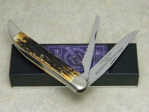 Queen Cutlery Co. Collectors 2006 Genuine Stag #46 Toothpick Fish Knife in Box - 1 of 50