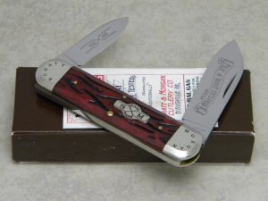Schatt & Morgan Crimson Red Bone F&W 5 Series 2 042265 Baby Sunfish Elephant Toe Knife in Box c.2004