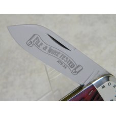 Schatt & Morgan Crimson Red Bone F&W 5 Series 2 042265 Baby Sunfish Elephant Toe Knife in Box c.2004