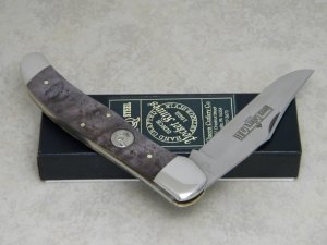 Queen Cutlery Co. Titusville PA #44 BEM Birds Eye Maple Folding Hunter Knife in Box
