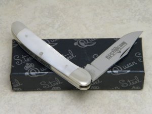 Queen Cutlery Co Titusville PA #41L Mother of Pearl Linerlock Copperhead Knife in Box