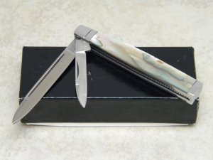 Queen Cutlery Co. Dan Burke Limited Edition Abalone Pearl Serpentine Doctors Knife in Box