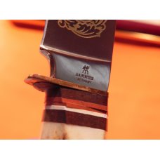 Vintage J A Henckels Presentation Fixed Blade Hunter w/ Deer Stag Handles & Deer Head Blade Etch Vintage J A Henckels Presentation Fixed Blade Hunter w/ Deer Stag Handles & Deer Head Blade Etch