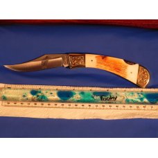 Parker IMAI K-540 XLarge Lockback Hunting Knife with a Bird Wildlife (Condor?) Blade Etching - NOS Parker IMAI K-540 XLarge Lockback Hunting Knife with a Bird Wildlife (Condor?) Blade Etching - NOS