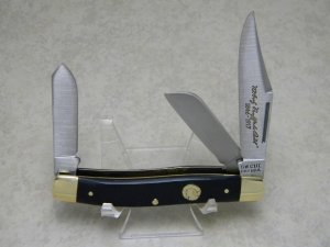 Schrade Walden S.W. Cut. BB2 USA Saw Cut Delrin Buffalo Bill Commemorative Stockman Knife