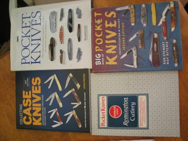 LOT OF KNIFE BOOKS REMINGTON, CASE ,BIG BOOK , BERNARD LEVINE  POCKET KNIVES