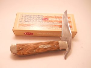 Case Russlock Knife Pocket Clip 71953 LC SS  Wooden Handles 