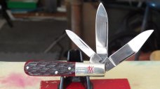 JA Henckles 3 Blade Barlow with Red Jigged Bone Handles JA Henckles 3 Blade Barlow with Red Jigged Bone Handles