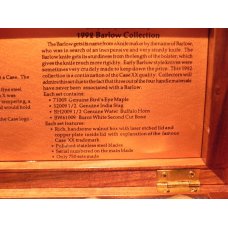 Case xx 1992 Barlow Knife Set. Handles: Birds Eye Maple, Buffalo Horn, Stag, 2nd Cut Bone  -1 of 750