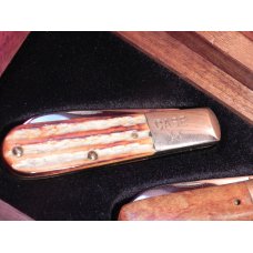 Case xx 1992 Barlow Knife Set. Handles: Birds Eye Maple, Buffalo Horn, Stag, 2nd Cut Bone  -1 of 750